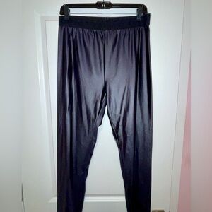 Versace Jeans Collection Shiny Black Leggings